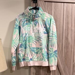 PINK Victoria’s secret Tropical Print Quarter-Zip Pullover